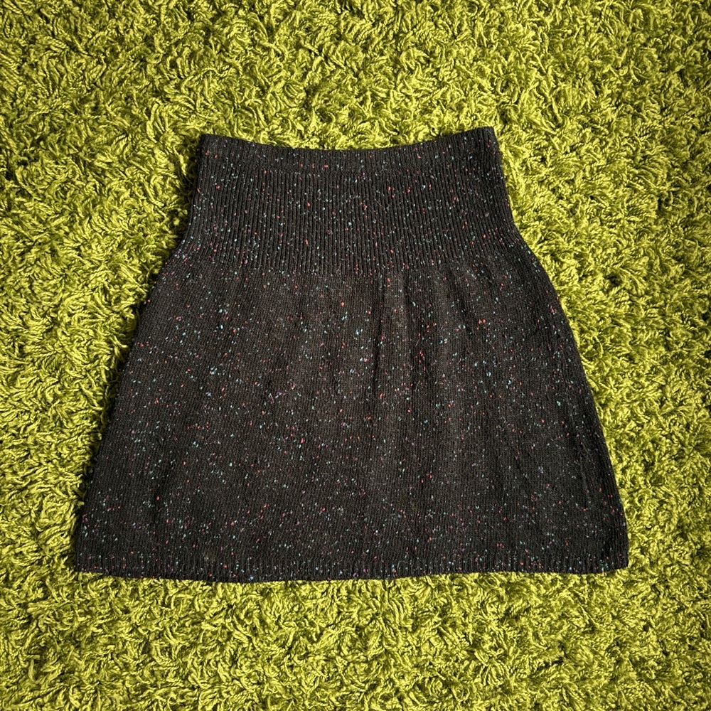 Vintage 90s Esprit Confetti Knit Sweater Skirt | Speckled High Waist Mini | S
